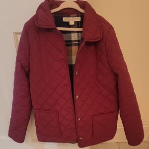 Hope & Henry Girls Quilted Jacket - Burgundy